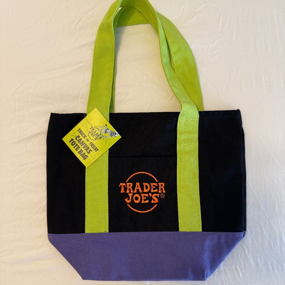 Trader joes mini canvas tote bag. Halloween collection.
